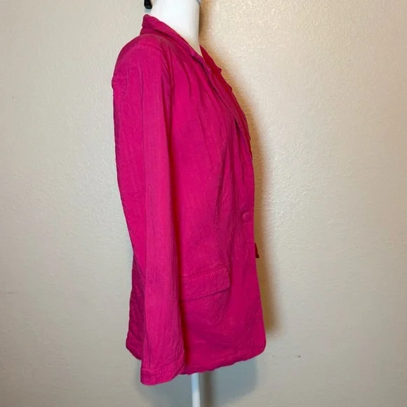 Halston Hot Pink Linen Blend Blazer Size XL - Picture 8 of 13